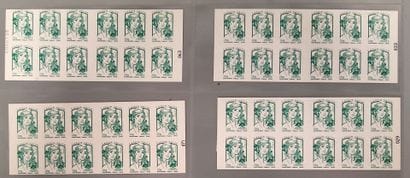 Set of 412 self-adhesive green letter stamps
Face...