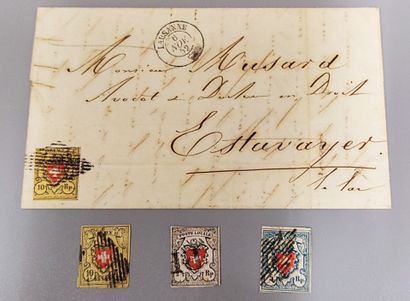Switzerland N° 15+16+20 (signed Calves) cancelled...