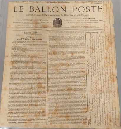 Mounted balloon Le Ballon Poste N° 6 of 20/11/70
Numerous...