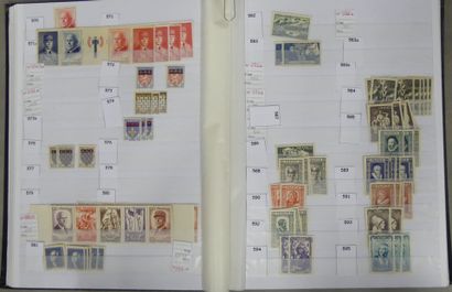 Four stock albums of mint stamps of France...