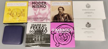 Set of 8 various commemorative euro boxes...