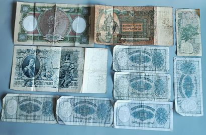 Lot of 25 banknotes in poor condition
Various...
