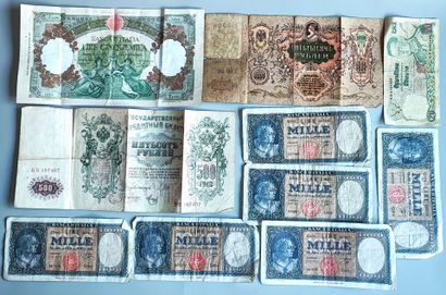 Lot of 25 banknotes in poor condition
Various...