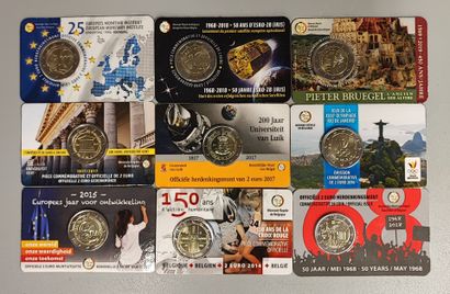 Belgium - €2 - Set of 9 different Coincards...