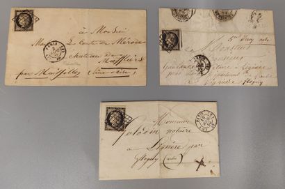 Lot of three letters with No. 3 postage
(2...