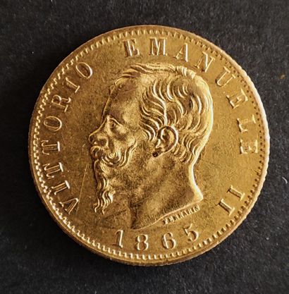A 20 lire Vittorio Emanuele II 1865 gold...