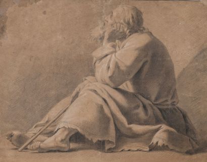 18th century French school 
Seated man looking...