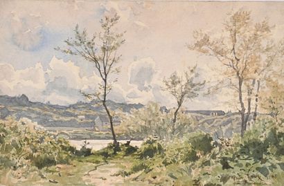 Paul ROUX (Paris 1851-1918)
Paysage fluvial...