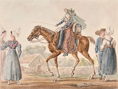 B. DE SCHAUENBURG (actif au XIXème siècle)
Voyageuse...