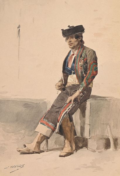 Jules WORMS (Paris 1832-1924)
Torero au repos
Aquarelle...