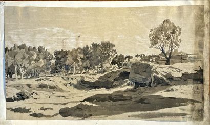 Attribué Henri LAURENS (Paris 1885 - 1954)
Paysage...