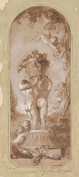 18th century French school
Putti holding...