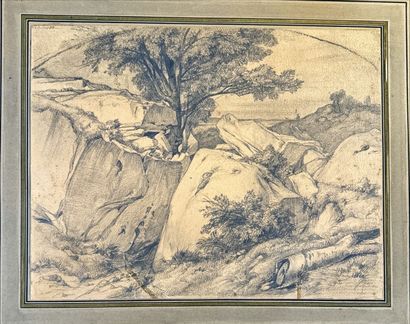 Edouard BERTIN (Paris 1797 - 1871)
The rocks...