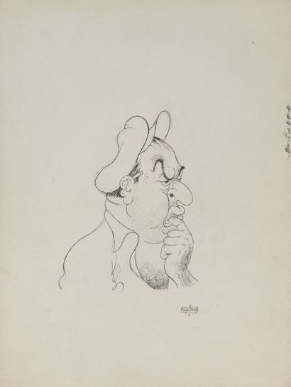 Albert DUBOUT (1905-1976)
Portrait of Raimu
Ink...