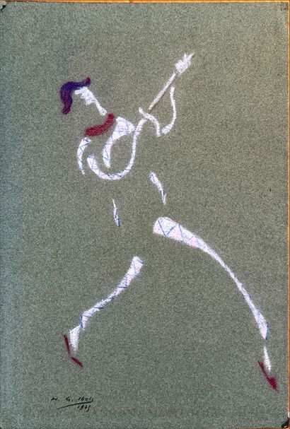Henri Gabriel IBELS (Paris 1867 - 1936)
Harlequin...