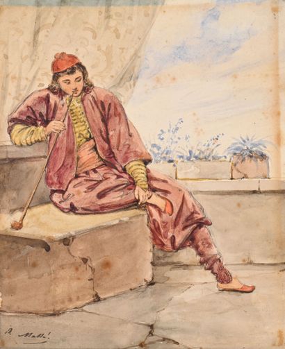 Auguste Antoine MASSE (1795 - 1836) 
Le fumeur...