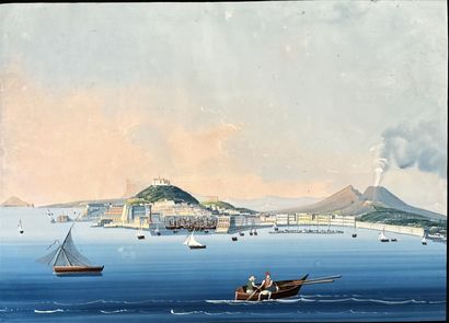 Neapolitan school
View of Naples
Gouache
30...