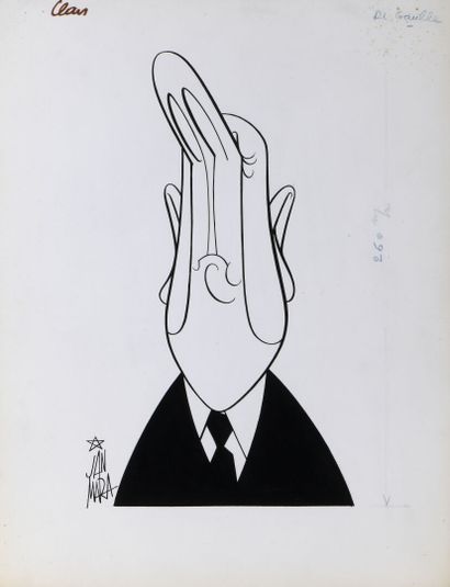Jan MARA (1912-1992)
De Gaulle
Ink and white...
