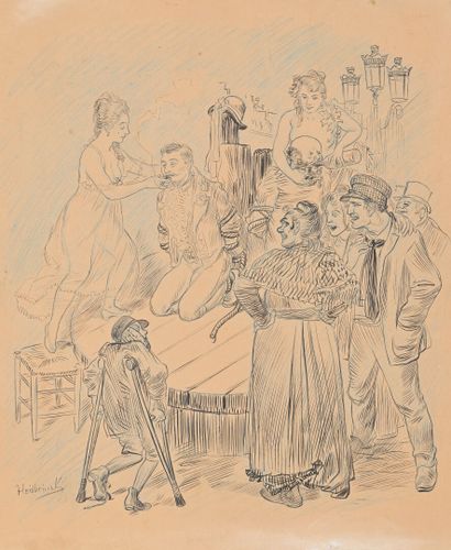 Oswald HEIDBRINCK (Bordeaux 1852 - 1914 Paris)
Brothel...