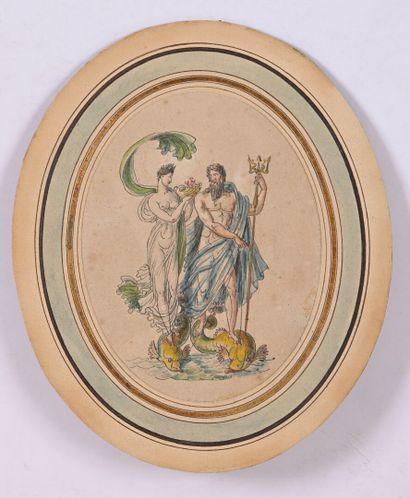 Ecole néoclassique
Hadès et Perséphone
Aquarelle...