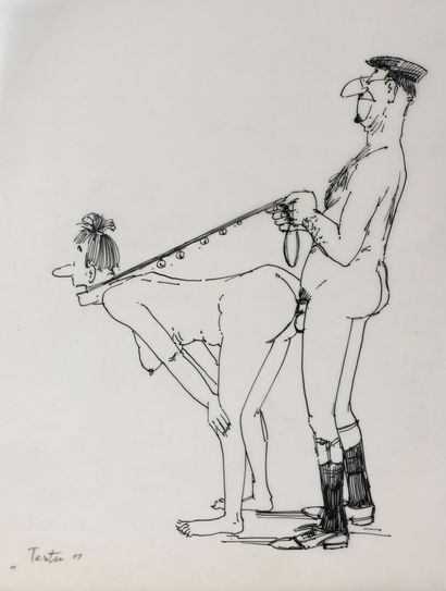 TESTU (1913-2008)
Couple
Ink on tracing paper
31...