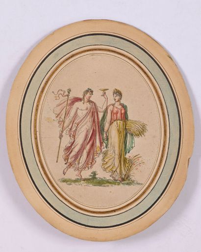 Ecole néoclassique
Hadès et Perséphone
Aquarelle...