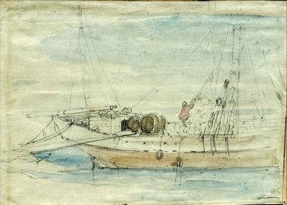 Félix ZIEM (Beaune 1821 - Paris 1911)
Marine
Watercolor...