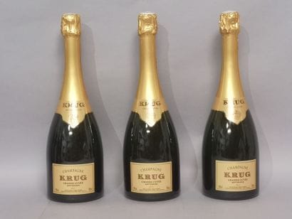 3 bottles CHAMPAGNE KRUG 166e EDITION In...