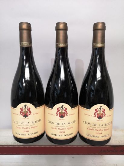 3 bottles CLOS de La ROCHE Grand cru VIEILLES...