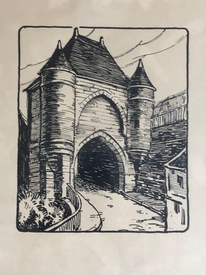 LOT de six lithographies encadrées et sous...