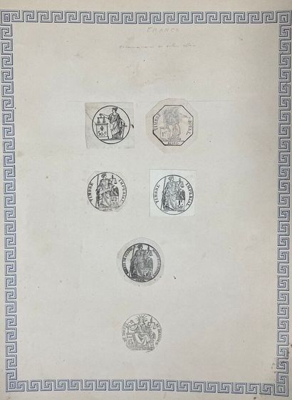 [Philately]. SET of used French revenue stamps....