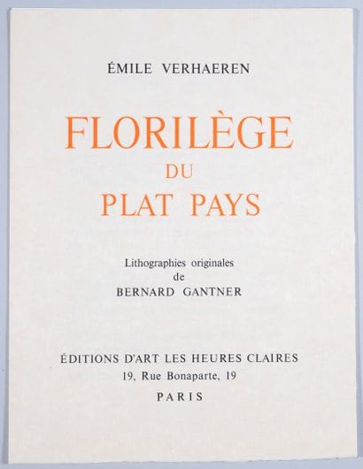GANTNER. VERHAEREN (Émile). Florilège du...