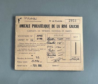 [Philately]. [Paris]. CARNET 12 pages of...