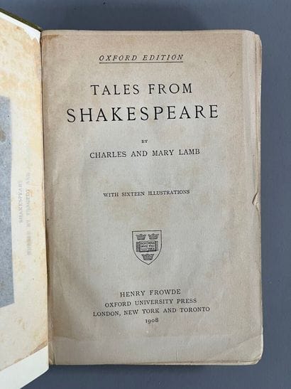 LAMB (Charles et Mary).
Tales from Shakespeare.
Oxford...
