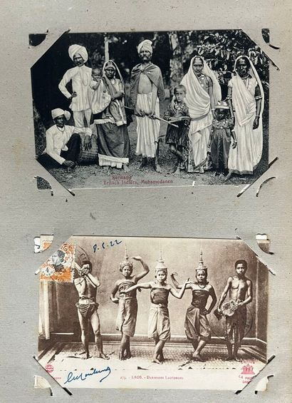 [Indochine]. ALBUM of postcards Tonkin, Indochina...