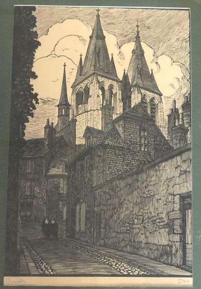 Étienne GAUDET (1891-1963) :
Blois.
Gravure...