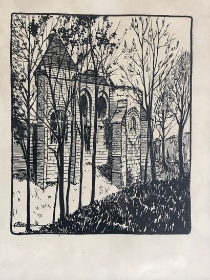 LOT de six lithographies encadrées et sous...