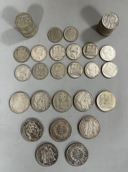 FRANCE - MONNAIE d'ARGENT :
5 francs argent,...