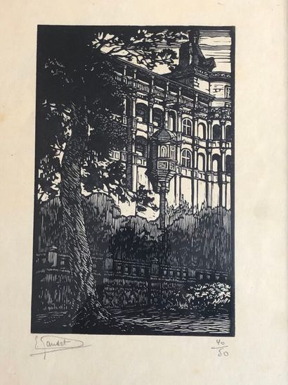 LOT de six lithographies encadrées et sous...