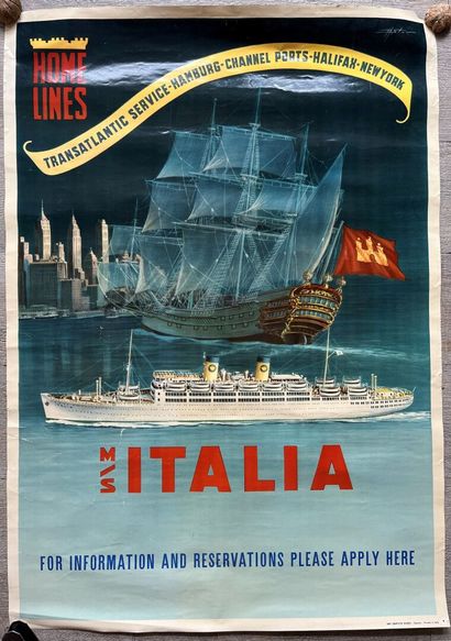 [Voyage]. HOME LINES. Transatlantic service-Hamburg-Channel...