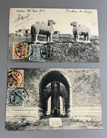 [1913]. [China]. LOT of 2 Nanking postcards...