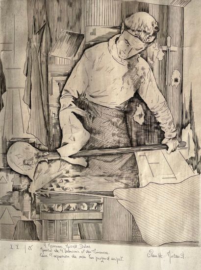Claude MILAUD (?)
Le travailleur.
Lithographie...