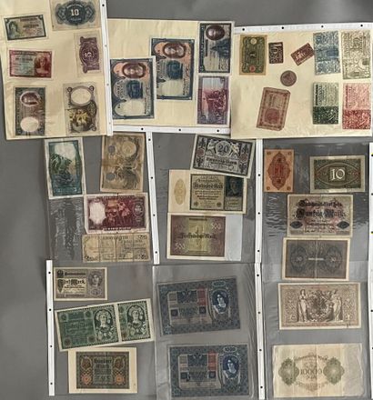 ENSEMBLE de billets Espagnols et Allemands.
Environ...