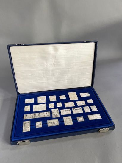 COLLECTION coffret épreuve timbres en argent...
