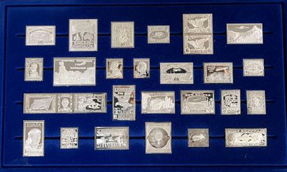 COLLECTION coffret épreuve timbres en argent...