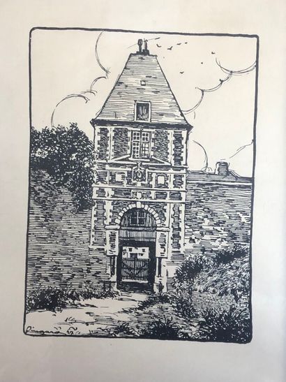 LOT de six lithographies encadrées et sous...