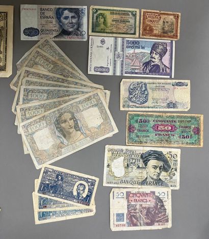CLASSEUR de plus de 30 billets France et...