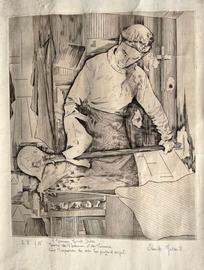 Claude MILAUD (?)
Le travailleur.
Lithographie...