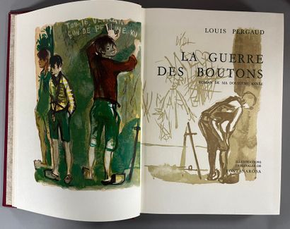 PERGAUD (Louis). 
Suite of six leather-bound...