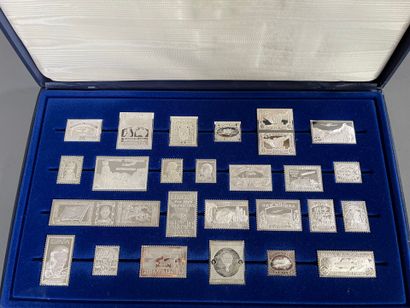 COLLECTION coffret épreuve timbres en argent...